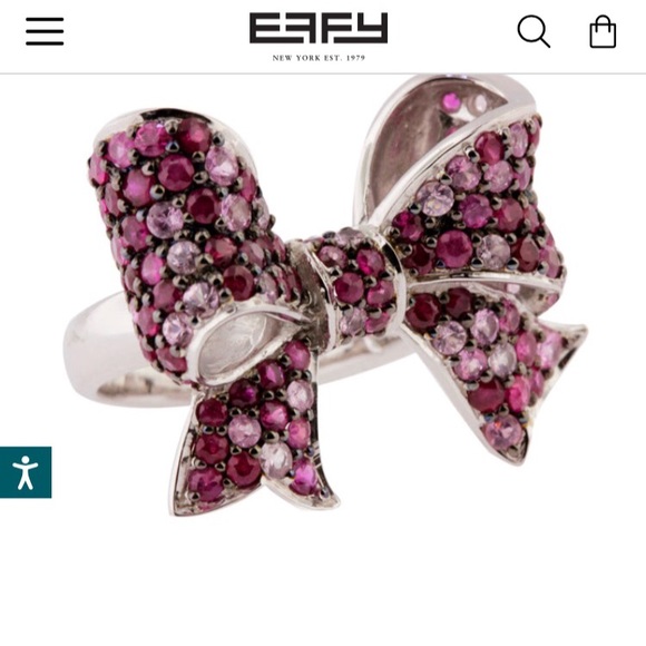 EFFY Pink Sapphire Bowtie NWT Ring 💖 - Picture 3 of 12